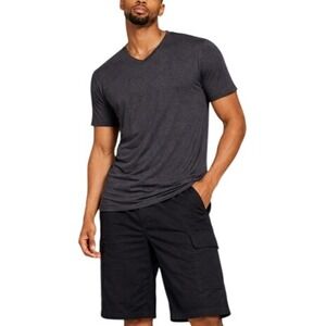 Unbound Merino Men's Black 100% Merino Wool V-Neck T-Shirt Size L